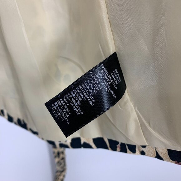 Forever 21 Trench Coat Leopard Double Breasted Belted Lined - Picture 7 of 10